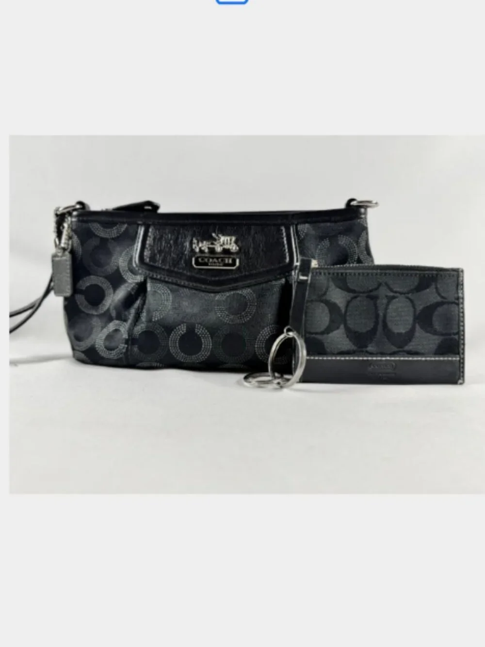 Y2K COACH Madison Signature Dotted Wristlet/Clutch & Signature C-Card Case
